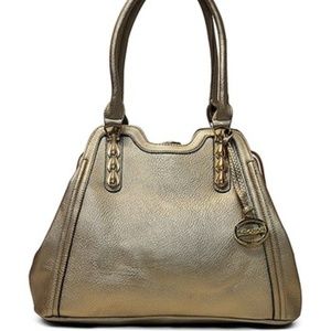 Beige Gold Structured Hobo by  Sorrentino Concepts